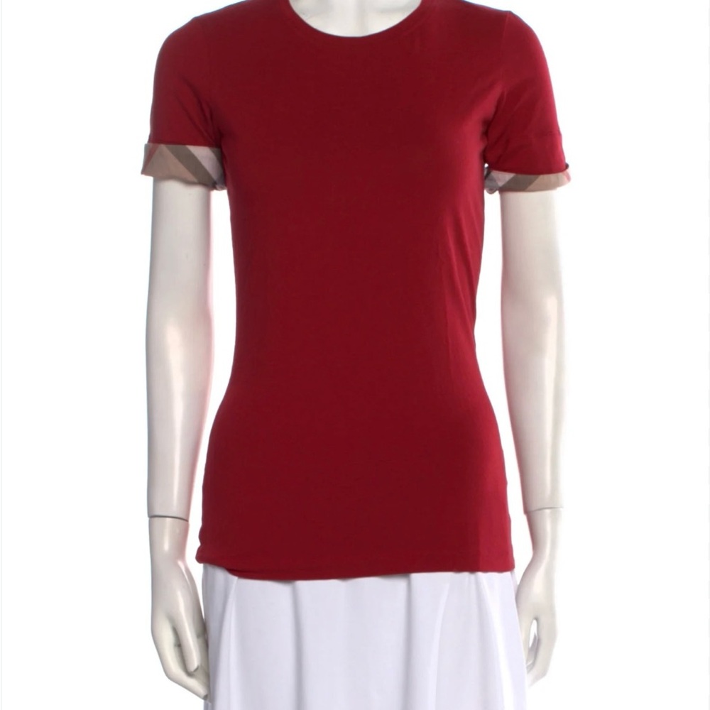 Burberry Red Short Sleeve Women's Tee